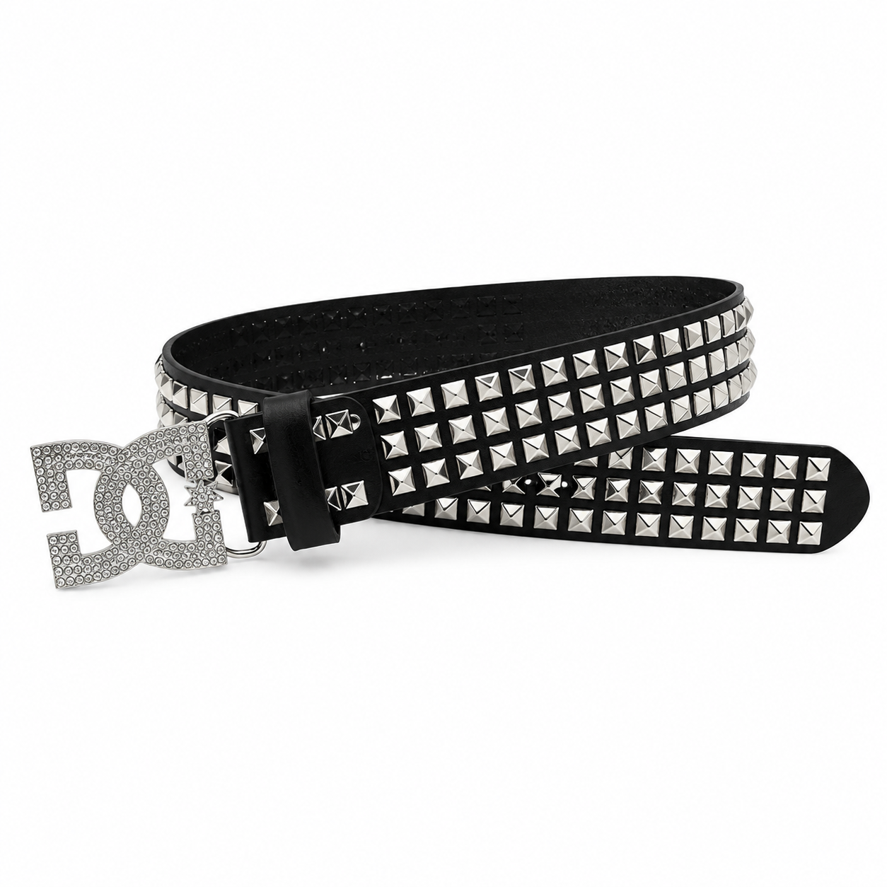 Silver Rhinestone Studded DC Belt