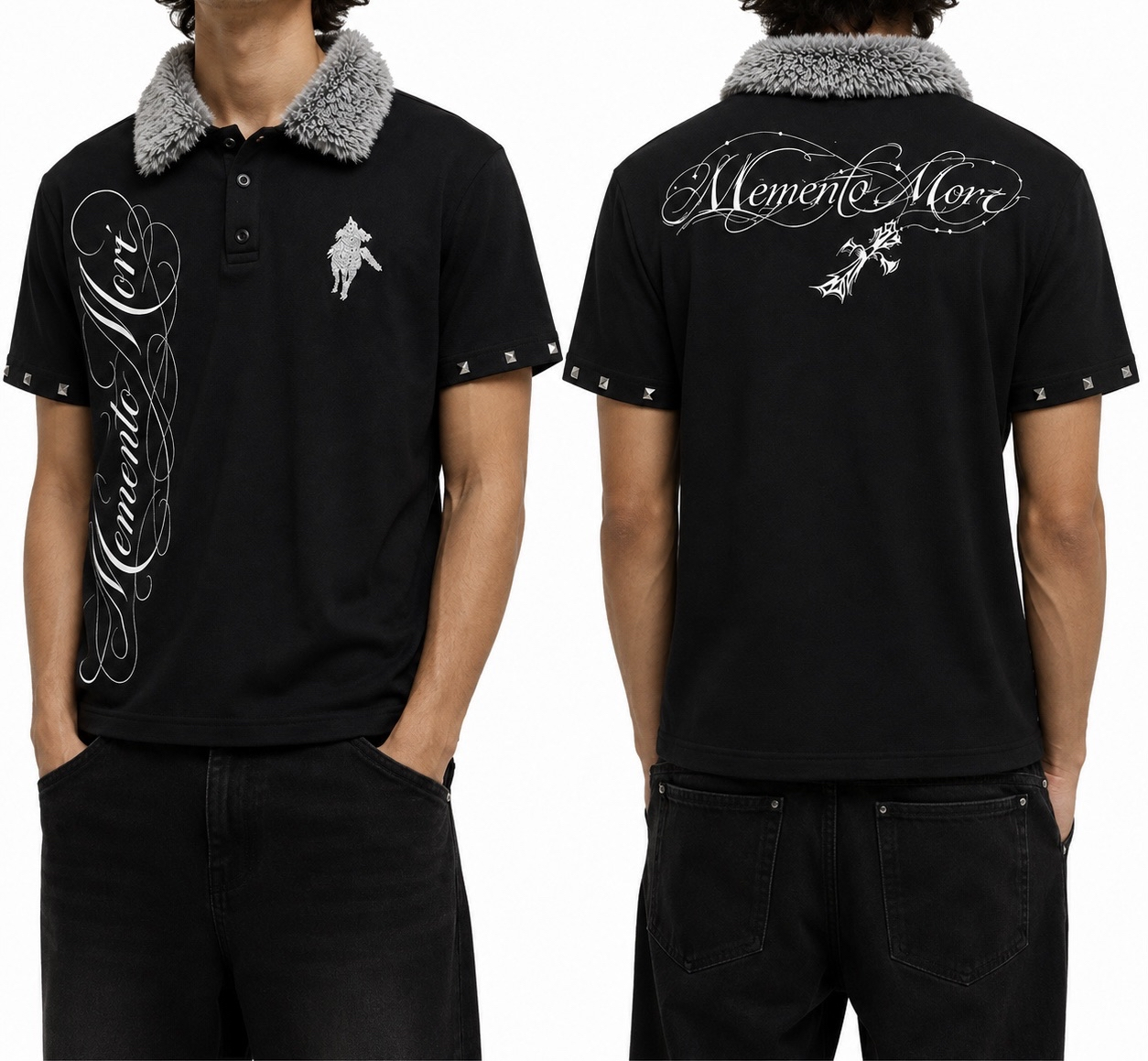 Fur Collar Polo