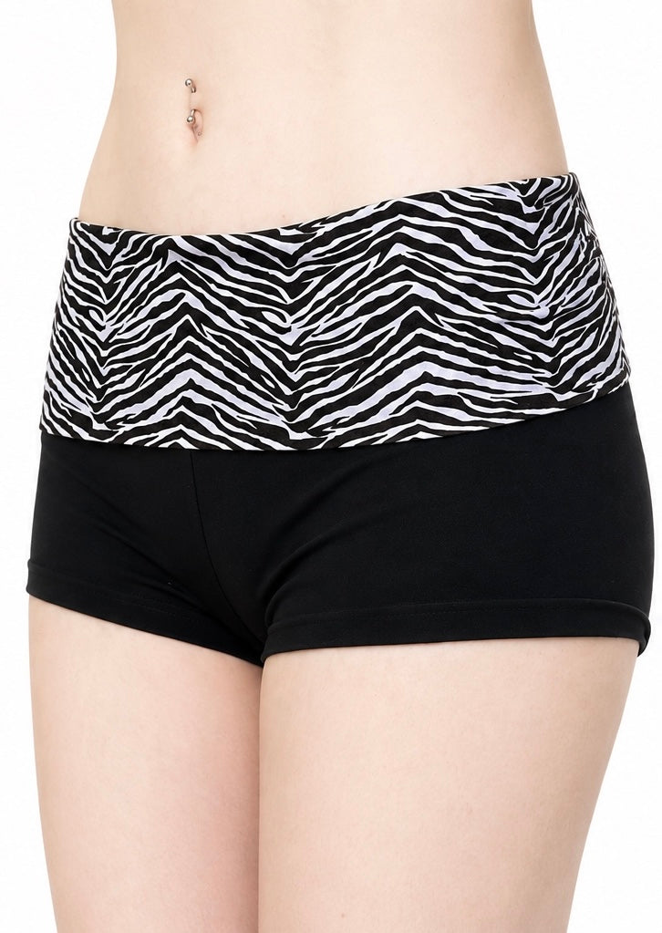 Low Rise Zebra Shorts