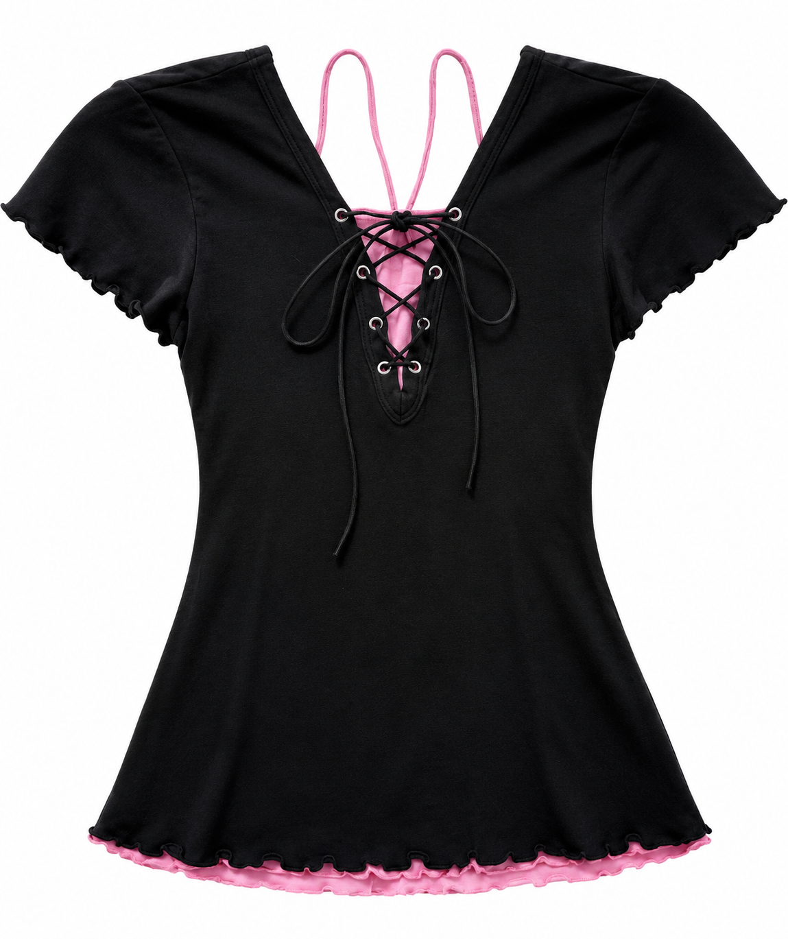 Pink Graphic Lace Tee