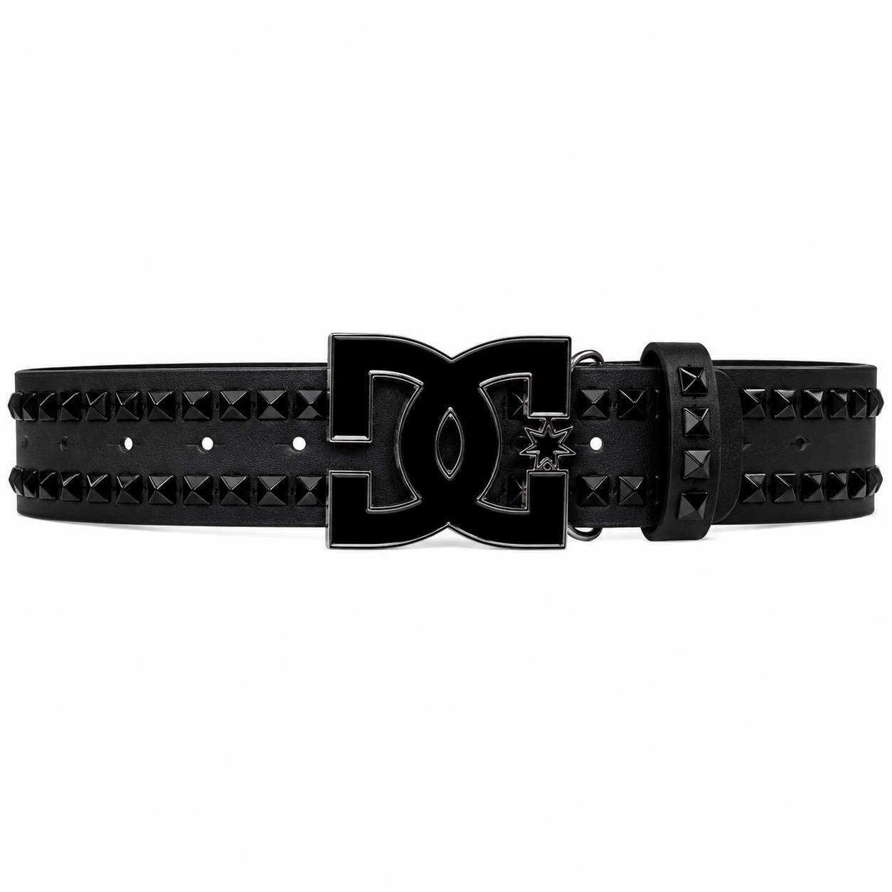Black Studded DC Belt