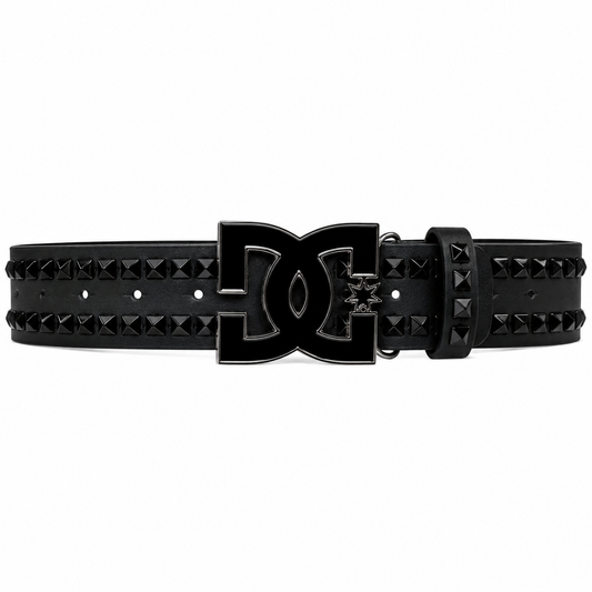 Black Studded DC Belt