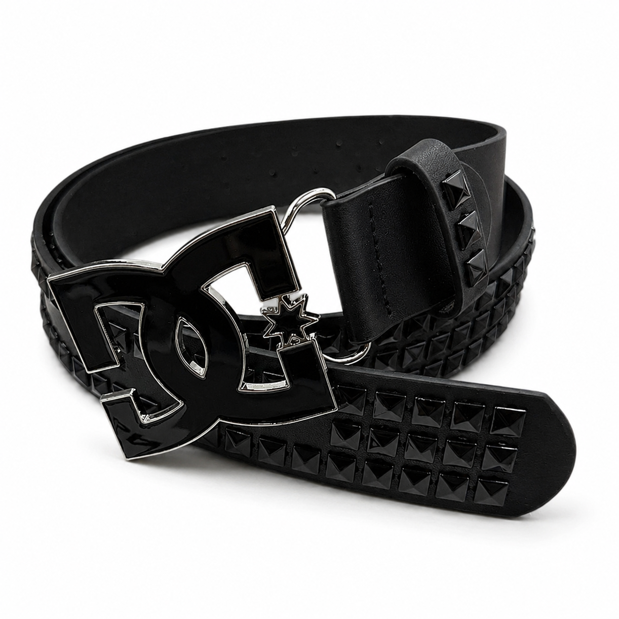 Black Studded DC Belt