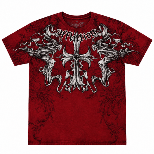 Red Graphic Cross Tee