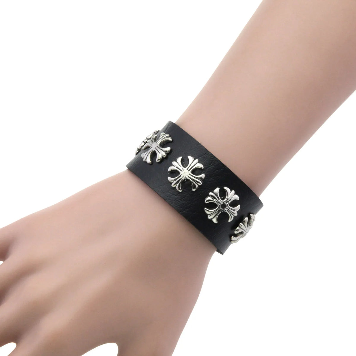 Gothic Belt Strap Cross Bracelet