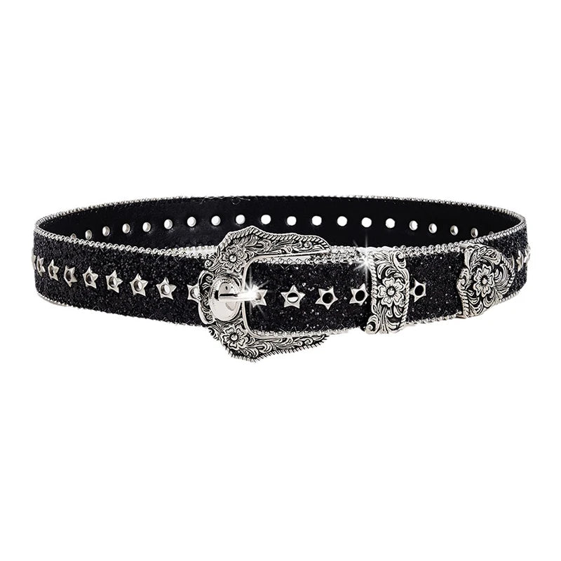 Rhinestone Lined Belt