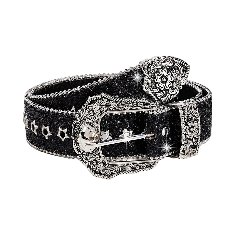 Rhinestone Lined Belt