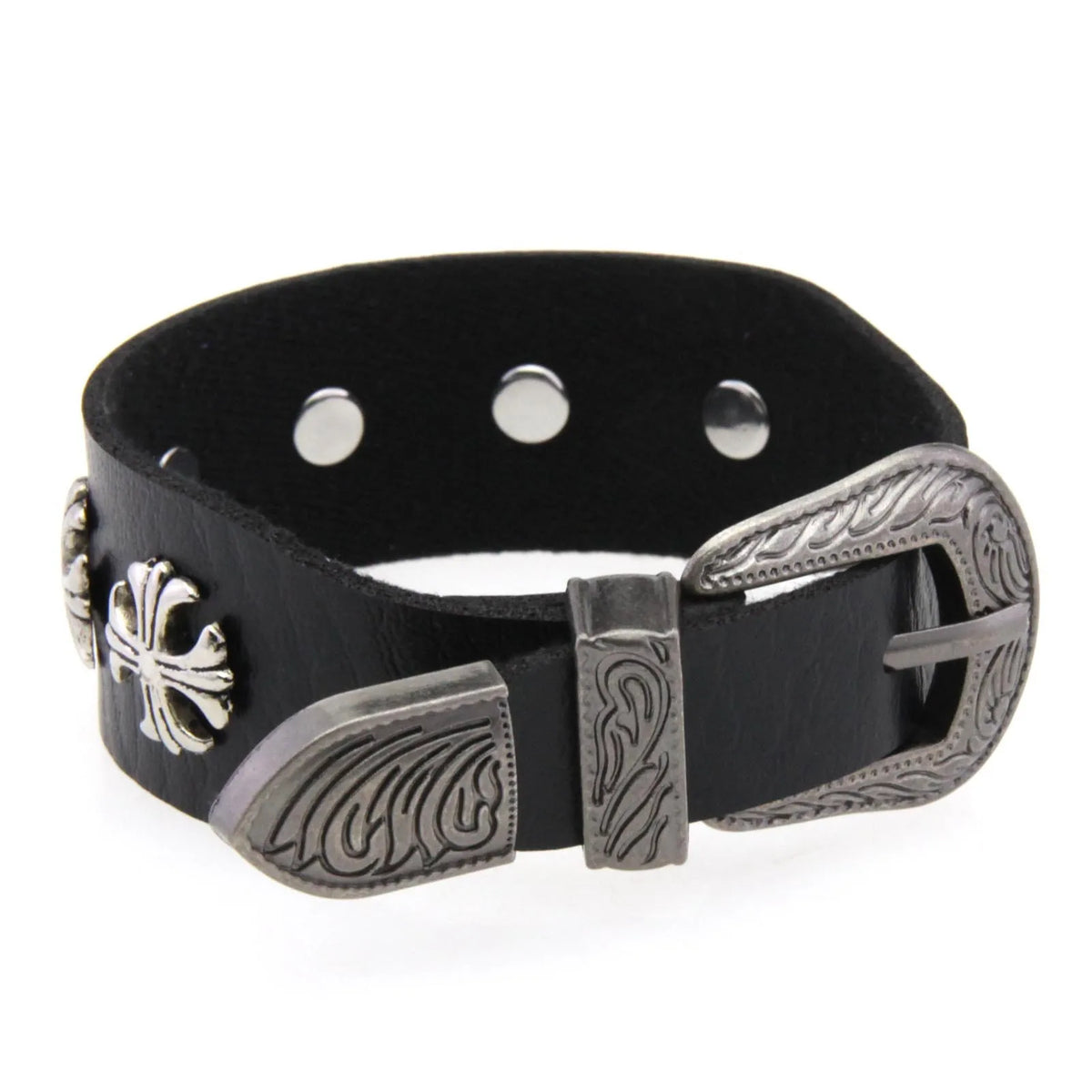 Gothic Belt Strap Cross Bracelet