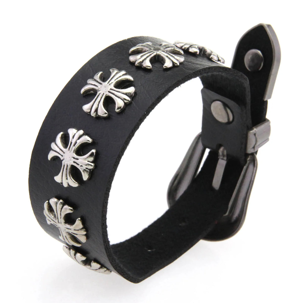Gothic Belt Strap Cross Bracelet